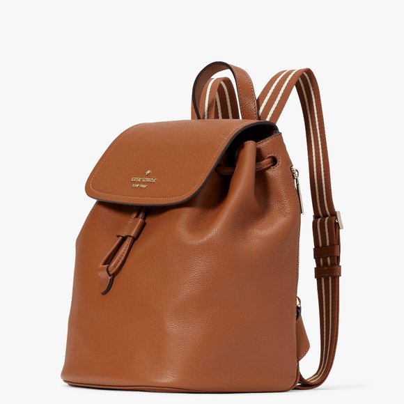 New Kate Spade Rosie Medium Flap Backpack Warm Gingerbread - Picture 3 of 5